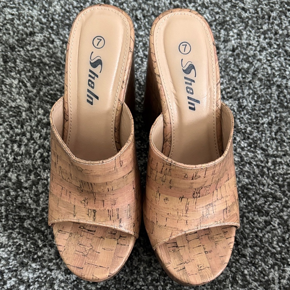 SHEIN Cork-Style Platform Heels - Picture 2 of 3